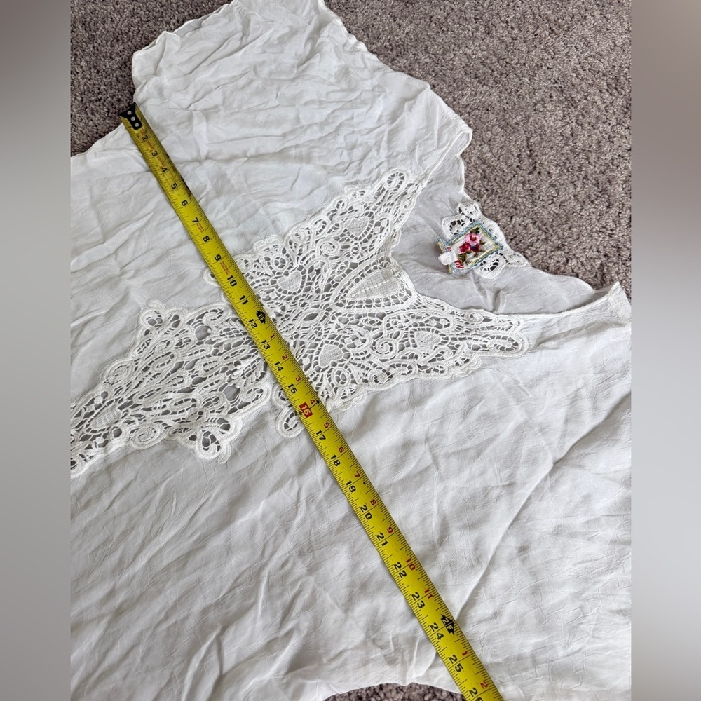 Johnny Was Tunic Blouse Lace Embroidered Ivory Sz XL Cottagecore Prairiecore - Picture 14 of 16